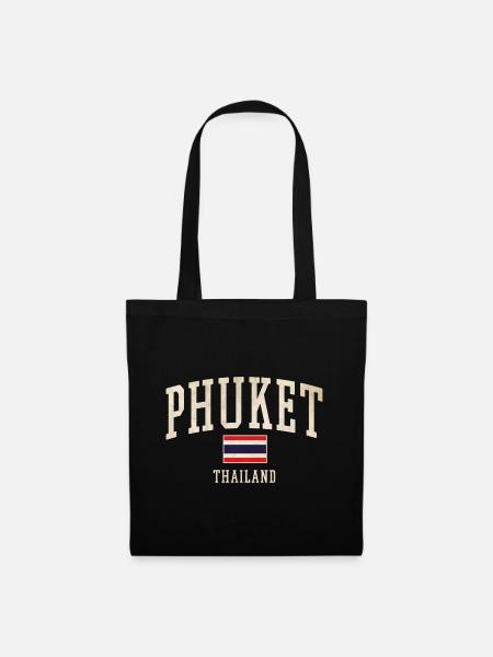 Logo vintage de Phuket Thaïlande - Sac en tissu - noir