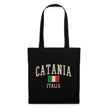 Catania Italia Vintage Logo - Stoffbeutel - Schwarz - Vorne