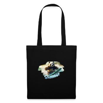 Surf Panda d’été - Sac en tissu - noir - Devant