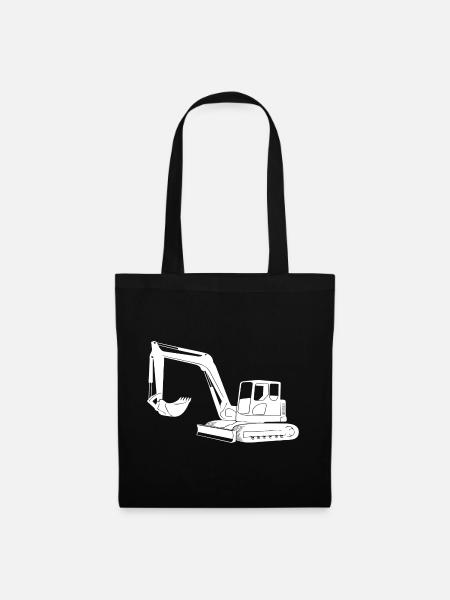 Baggerfahrer Silhouette - Baugeräteführer - Stoffbeutel - Schwarz