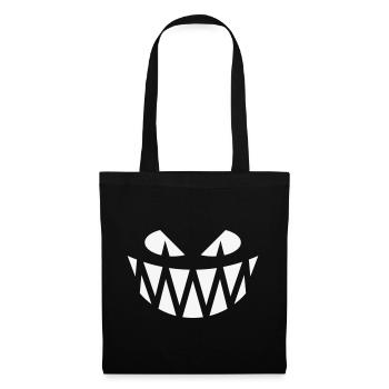 Grimace d’Halloween (Sourire / Dents / Blanc) - Sac en tissu - noir - Devant