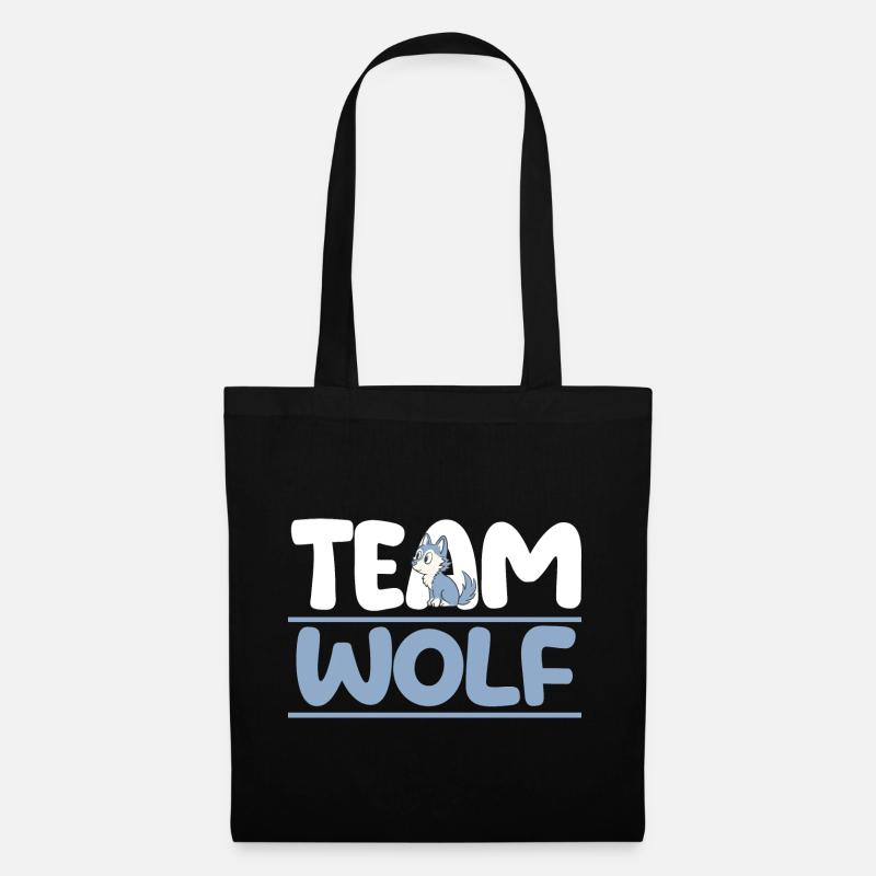 Tier Waldtier Wolf - Stoffbeutel - Schwarz