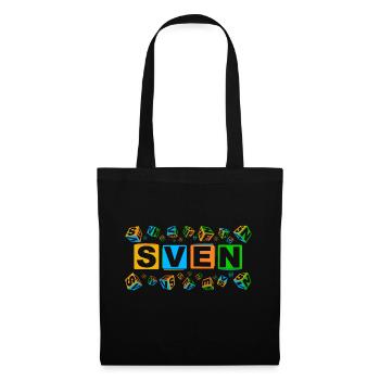 SVEN colourful cubes - Stoffbeutel - Schwarz - Vorne
