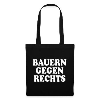 bauern gegen rechts - Stoffbeutel - Schwarz - Vorne