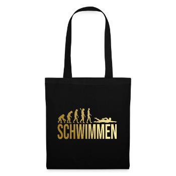 Evolution Schwimmen - Stoffbeutel - Schwarz - Vorne