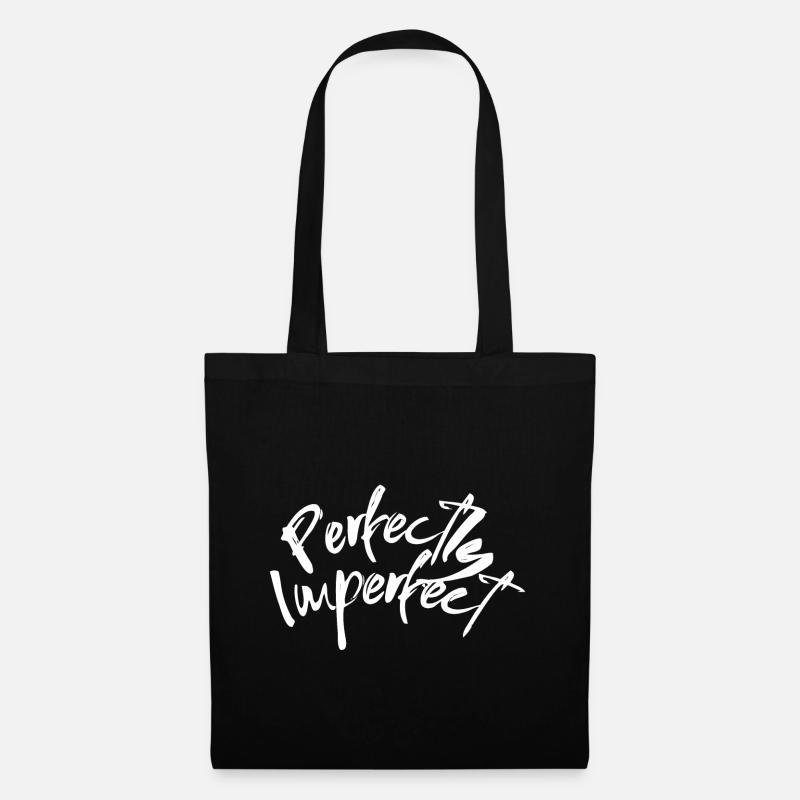 perfectly imperfect lettering spruch - Stoffbeutel - Schwarz
