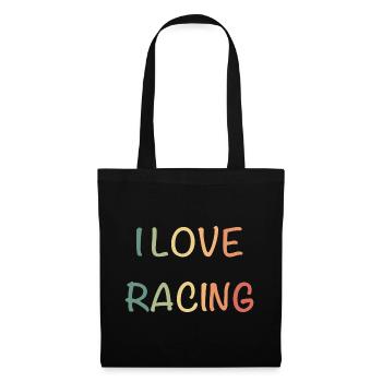 J’adore la course : Lettrage pastel à la main - Sac en tissu - noir - Devant