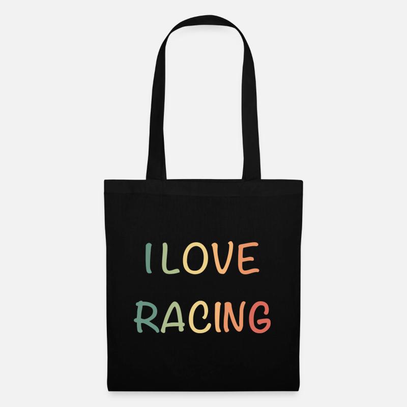 J’adore la course : Lettrage pastel à la main - Sac en tissu - noir