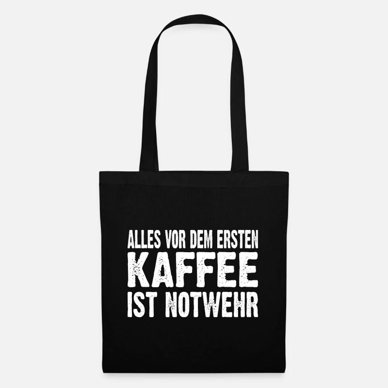 Alles Vor Dem Ersten Kaffee Ist Notwehr - Stoffbeutel - Schwarz