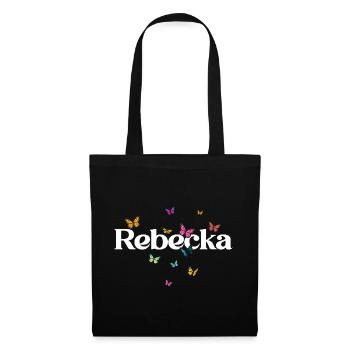 Beautiful girl's name with butterflies REBECKA - Tote Bag - black - Front