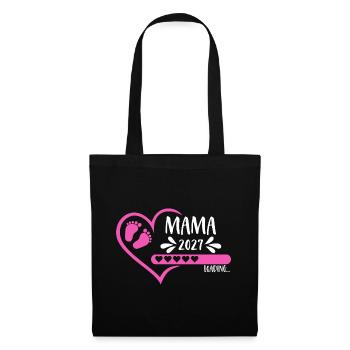 Mom 2027 loading heart baby feet pink pink girl - Tote Bag - black - Front