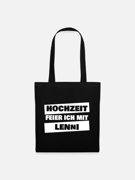 Lenni als Heiraten - Stoffbeutel - Schwarz