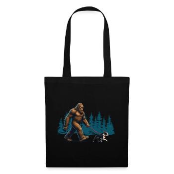 Boston Terrier Bigfoot Drôle drôle de Cryptide Amoureux - Sac en tissu - noir - Devant
