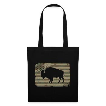 Tarnung amerikanischer Büffel-Silhouette - Stoffbeutel - Schwarz - Vorne