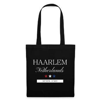 Haarlem Niederlande Souvenir Reise minimalistisch - Stoffbeutel - Schwarz - Vorne
