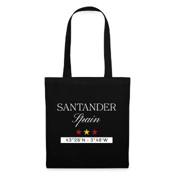 Santander Spanien Souvenir – Reise minimalistisch - Stoffbeutel - Schwarz - Vorne
