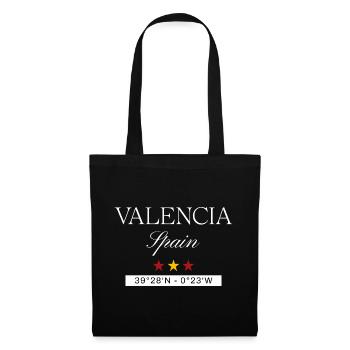 Valencia Spanien Souvenir – Reise minimalistisch - Stoffbeutel - Schwarz - Vorne