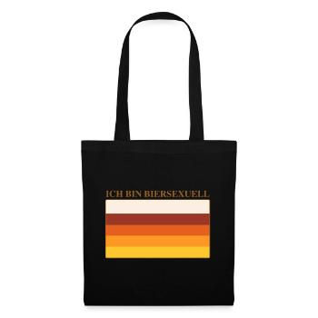 Ich bin Biersexuell - lustiges Bier Shirt - Stoffbeutel - Schwarz - Vorne