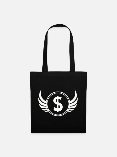 Flügel-Dollar Symbol - Stoffbeutel - Schwarz