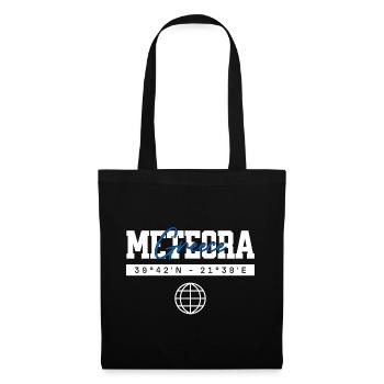Meteora Griechenland Koordinaten Reise Souvenir - Stoffbeutel - Schwarz - Vorne