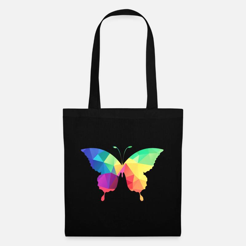 Bunter Schmetterling - Stoffbeutel - Schwarz