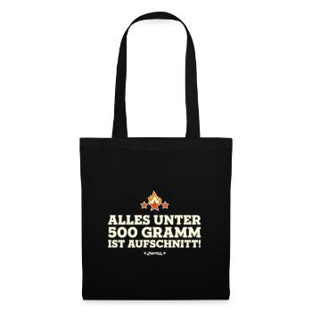 UNTER 500 GRAMM - Grill Geschenk Grillen Shirts - Stoffbeutel - Schwarz - Vorne