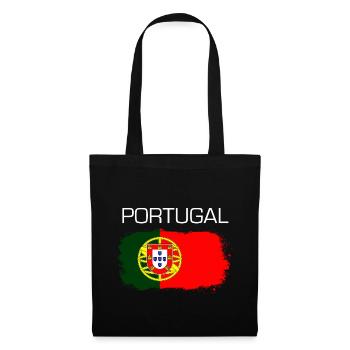 Portugal Fußball Fan Flagge Geschenk - Stoffbeutel - Schwarz - Vorne