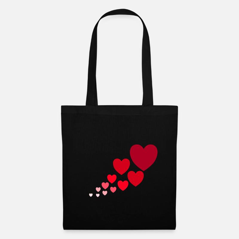 Herz Liebe Geschenk Rot - Stoffbeutel - Schwarz