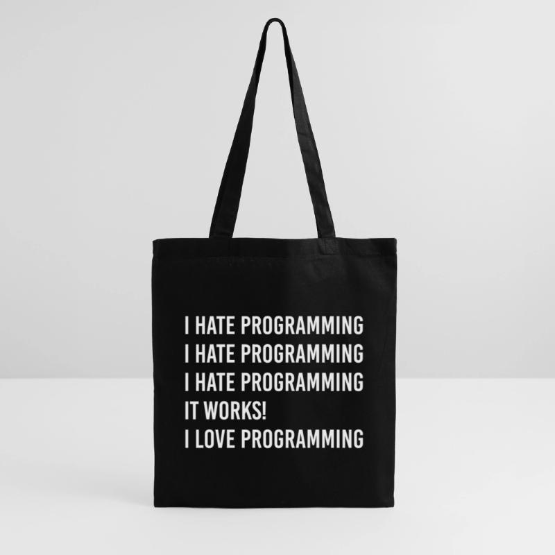 I hate programming, I love programming Stoffbeutel