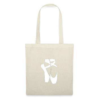 Weiße Ballettschuhe - Stoffbeutel - Natur - Vorne