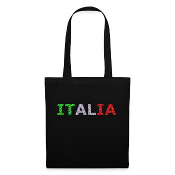 Italia TEXT im low poly style - Stoffbeutel - Schwarz - Vorne