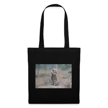 Jeune guépard - Sac en tissu - noir - Devant