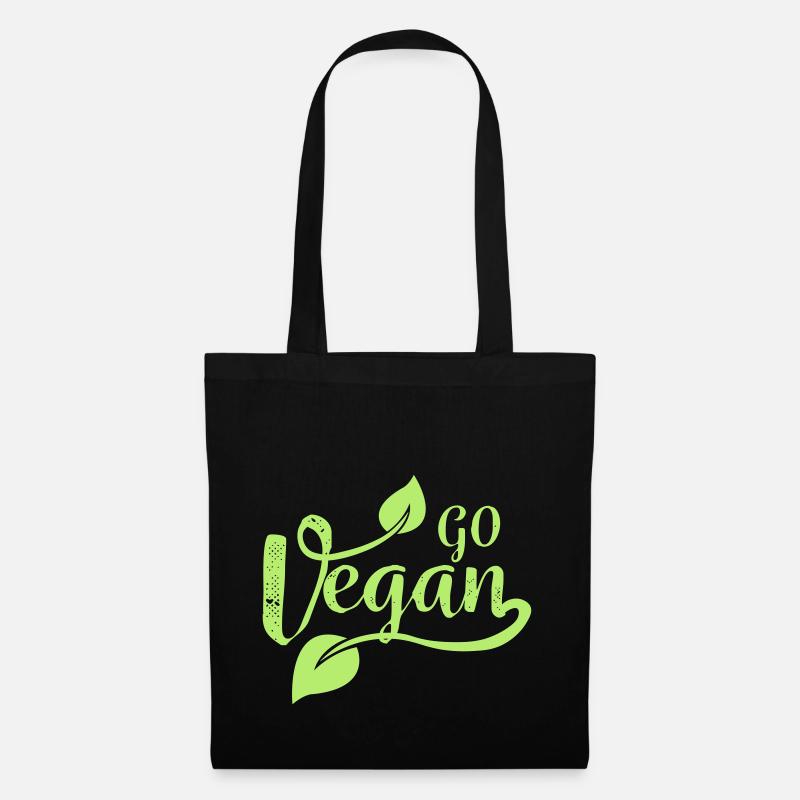 Jutesack & Stoffbeutel kaufen - Go Vegan - Stoffbeutel - Schwarz