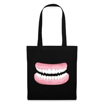 dents brillantes avec des dents propres et étincelantes - Sac en tissu - noir - Devant