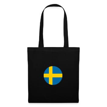 Schweden schwedisch Flagge Fahne - Stoffbeutel - Schwarz - Vorne