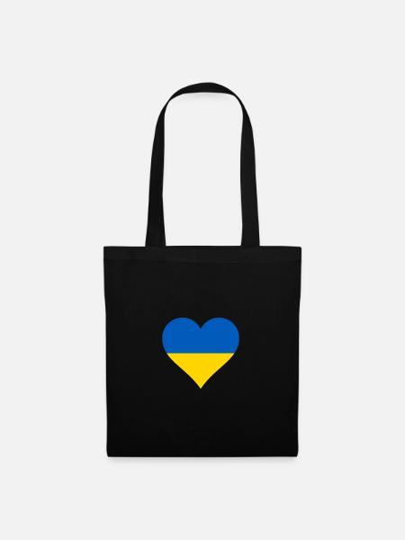 Ukraine ukrainisch Flagge Fahne - Stoffbeutel - Schwarz