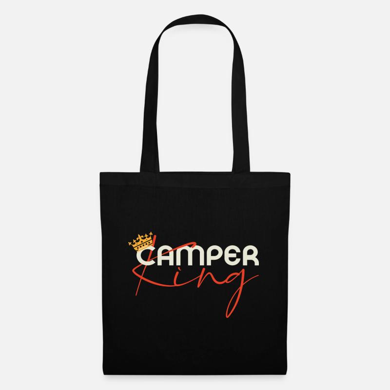 Camper King - Camping Familie König Krone - Stoffbeutel - Schwarz