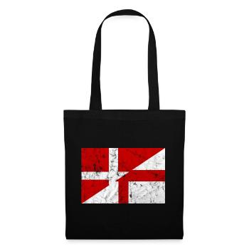 Danemark Angleterre Football drapeau drapeau Dannebrog - Sac en tissu - noir - Devant