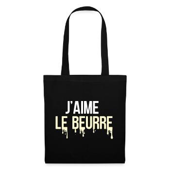 J'aime le beurre, cuisine française - Sac en tissu - noir - Devant