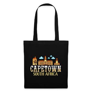 Kapstadt Südafrika Stadt Skyline Karte Reise - Stoffbeutel - Schwarz - Vorne