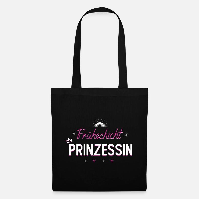 Frühschicht Prinzessin - Stoffbeutel - Schwarz