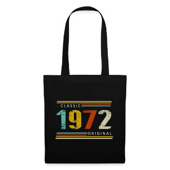 Anniversaire, Classique de 1972 Original, Rétro Vintag - Sac en tissu - noir - Devant