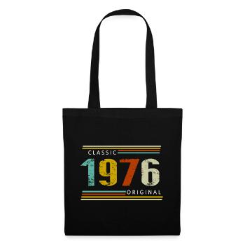 Anniversaire, Classique de 1976 Original, Rétro - Sac en tissu - noir - Devant