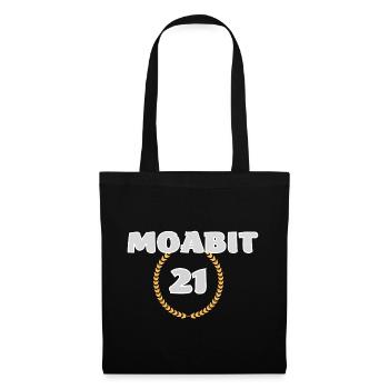 Berlin Moabit 21 Shirt - Stoffbeutel - Schwarz - Vorne