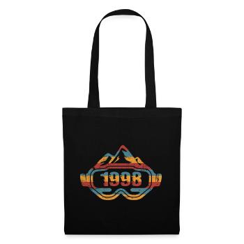 Ski Skifahrer Skibrille 1998 Geburtstag - Stoffbeutel - Schwarz - Vorne