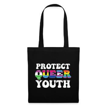 LBGT Flag Gay Pride Human Vintage Rainbow - Stoffbeutel - Schwarz - Vorne