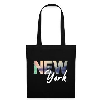 Texte en dégradé de la skyline de New York - Sac en tissu - noir - Devant