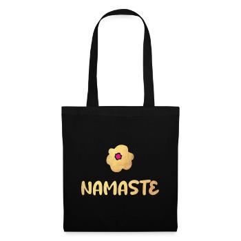 Namaste Yoga Blume Gold Meditation vibes om - Stoffbeutel - Schwarz - Vorne