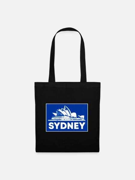 Sydney Opera Blau Silhouette - Stoffbeutel - Schwarz