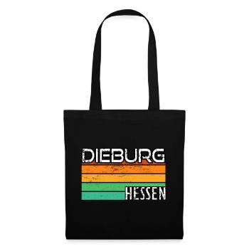Dieburg Hessen Retro Grunge - Stoffbeutel - Schwarz - Vorne